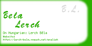 bela lerch business card